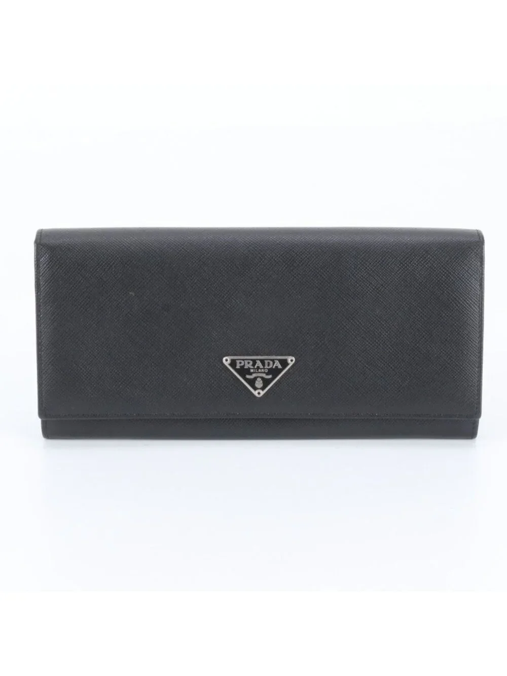 Prada Saffiano Leather Triangle Logo Long Wallet